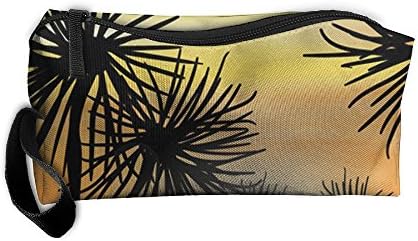 Silhouette Desert Yucca Scene Storage Cosmetic Bag Portable Travel Makeup Bag Packing Pouches
