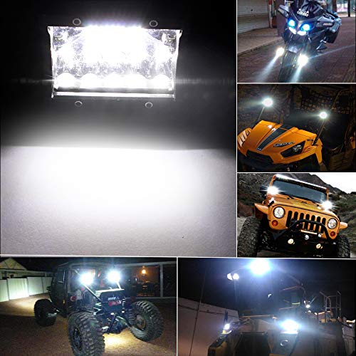 Viesyled 20Inch 126W Flood Spot Combo CREE Led Light Bar, 4X 4Inch 60W Flood Led Pods Fog Lights,Waterproof Super Bright, Jeep Wrangler Boat Truck Tractor Trailer Off-Road, 2 Year Warranty