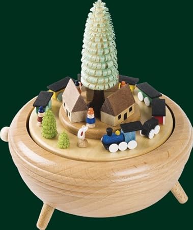 Spieluhr Spieldose Bahnhof Spielwerk Seiffen 14cm Erzgebirge NEU