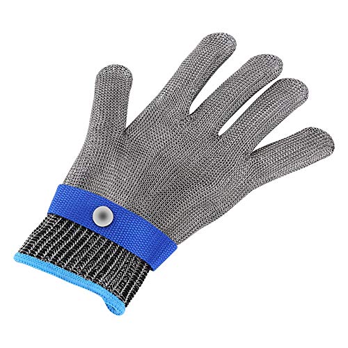 Cut Resistant Gloves, Proof Stab Resistant Stainless Steel Wire Metal Mesh Butcher Cotton Glove, High Performance Level 5 Protection, Food Grade