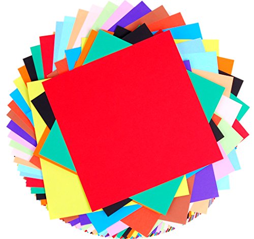 500 Count Origami Paper, 30 Vivid Colors, Different Colors on Either Side, 6" Square Sheets for Arts and Crafts by Tenby Living