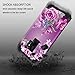 Lontect Compatible Galaxy S9 Case Floral 3 in 1 Heavy Duty Hybrid Sturdy High Impact Shockproof Protective Cover Case for Samsung Galaxy S9 - Black/Purple Flower