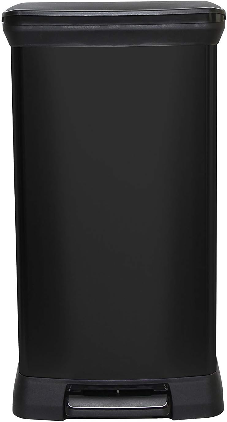 Curver Metal Effect Pedal Touch Soft Close Deco Bin, Black, 50 Litre, 39 x 29 x 72 cm - Image 3