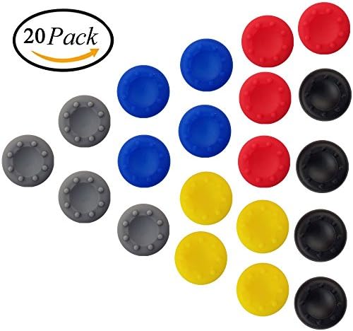 UClever 20 Pieces Thumb Grips Silicone Thumb Stick Noctilucent For PS3 /PS4/PS2/Xbox 360 /Xbox One Analog Stick Caps Replacement