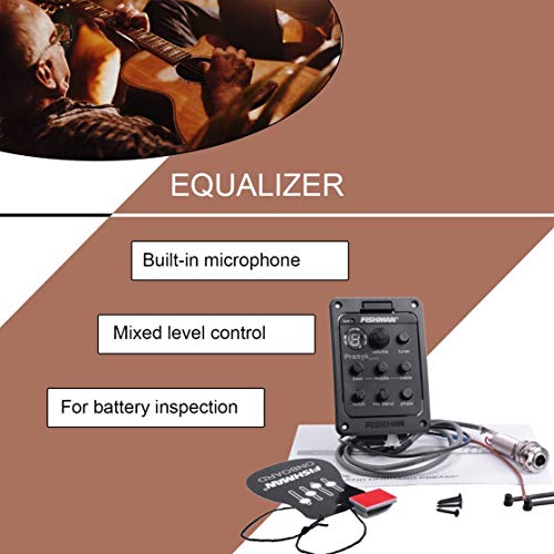 Fishman 4-Band EQ Equalizer Guitar Preamp Piezo Acoustic Guitar Pickup Guitar Tuner With Mic Beat Board CE Certification