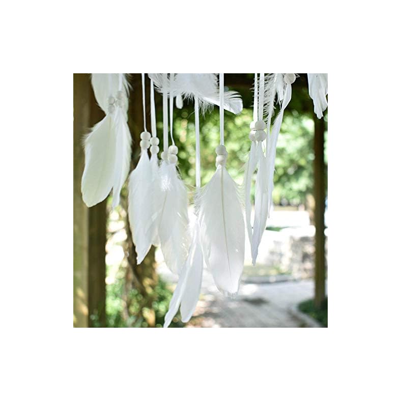 Atrapasueños Grande Plumas Blancas Macramé para Boda Vintage decoración