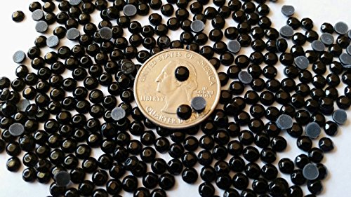 GoldenLiving168 Black Round 300pcs Rhinestone 5mm (20ss) 3D Acrylic Nail Art Decoration Cellphone Case USA SELLER! FAST SHIPPING! 2 large butterfly charms included