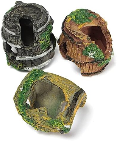 New "3xPCS Random Color "Fish Tank Broken Barrel Ornament Resin Cave Landscaping Aquarium Decoration Safe Set13