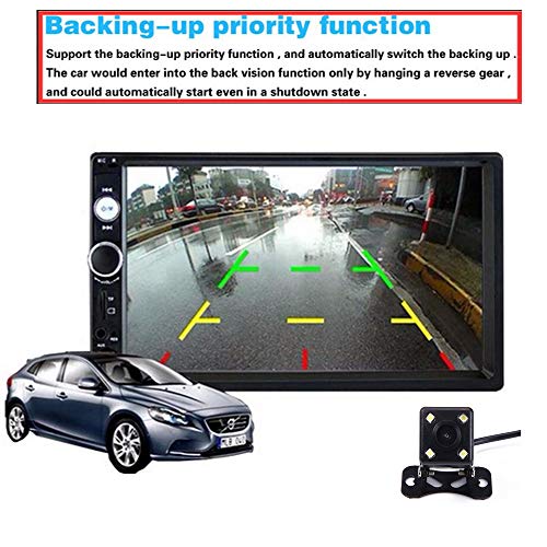 AMprime Car Radio Bluetooth 7'' Touch Screen 2 din MP5 Player Android Phone Mirror Link with USB/AUX-in/SD Card Slot + Backup Camera + Steering Wheel Control - Thumbnail 3