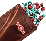 LaetaFood Bag - Hershey's Kisses Milk Chocolate, Christmas Edition, Red Green Silver Foils (Pack of 2 Pound)