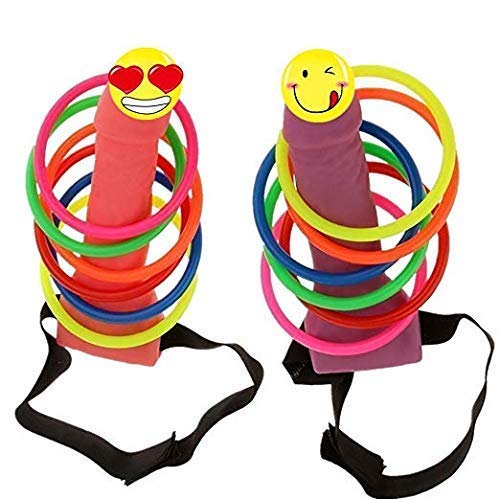 Bachelorette Party Games - 2 Pcs Headband Ring Toss Hoopla Game Set Pcs Ring Toss Hoopla Games+Stick The Junk on The Hunk, Perfect for Bachelorette Party Decorations