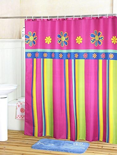 Welwo Fabric Extra Long Shower Curtain Set with Rings/Hooks [72-Inch Wide By 78-Inch Tall/Long Shower Curtain]