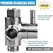 Stainless Steel Shower Arm Diverter Valve for Hand Held Showerhead and Fixed Spray Head,G 1/2 3-Way Bathroom Universal Shower System Replacement Part (Brushed)