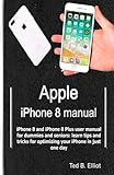 Apple iPhone 8 manual: iPhone 8 and iPhone 8 Plus user manual for dummies and seniors: learn tips and tricks for optimizing your iPhone in just one day
