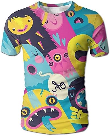 DIOONU Monsters Cool 3D Printed Mens T Shirts Short Sleeve Tops Crew Neck Clothing Tees