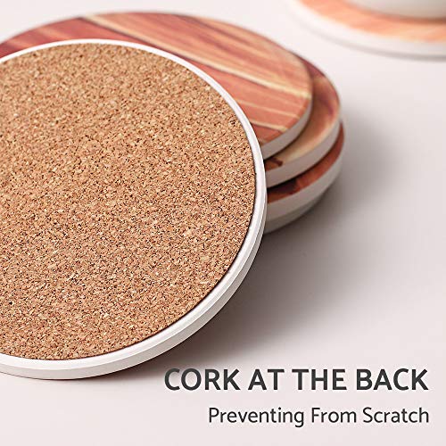 image for LIFVER Drink coasters with Holder, Marble Style Absorbent Coaster Sets