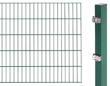 GAH-Alberts 644024 Doppelstabmattenzaun Anbauset - Zaunset verzinkt - Zaunelement mit Zubehör - Zum Anbauen an ein Grundset -