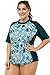 Sociala Women's Plus Size Rash Guard Short Sleeve Swim Shirt Rashguard Swimwear