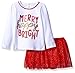 Mud Pie Toddler Girl Holiday Two Piece Playwear Set, Merry Bright, 3T