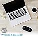 FENIFOX Bluetooth Mouse Slim Mini Whisper-Quiet Flat Portable Wireless Mice Rechargeable Compatible with Laptop,PC,Tablet Android Windows XP(Black)