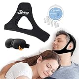 SereneSleep Anti Snoring Chin Strap for CPAP Users | Most Effective Snore Stopper Solution | Premium Breathable Itch-Free Material Easily Adjusts To Fit Men and Women | Includes Sleep Apnea Devices