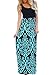 OURS Womens Summer Dresses Elastic Waist Loose Maxi Dresses long Sundresses Blue S