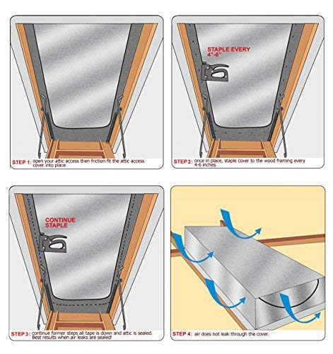 Attic Stairs Insulation Cover - 25" x 54" x 11" - R-Value of 15.4, Extra Thick Fireproof Attic Stairway Insulator - Thumbnail 3