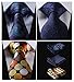 HISDERN Lot 3 PCS Classic Men's Silk Tie Set Necktie & Pocket Square - Multiple Sets