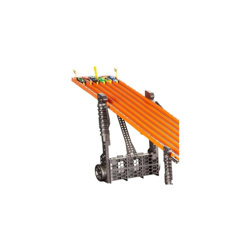 Hot Wheels Toy Car Track Set Super 6Lane Raceway, 8ft Track that Rolls