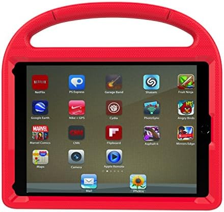 iPad Pro 9.7 Case, iPad Air 2 Case, Huaup Kids Shock Proof Convertible Handle Light Weight Super Protective Stand Cover Case for iPad Pro 9.7/Air 2 Table (iPad Por 9.7/Air 2, Red)