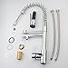 Ollypulse Brass Double Handle Kitchen Sink Faucet with Swivel Pull Out High Pressure Sprayer and Spout Chrome