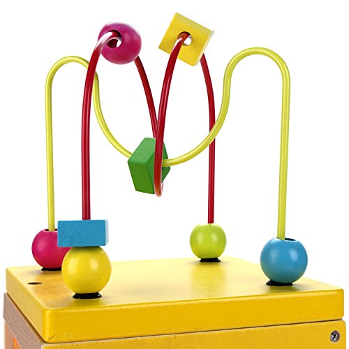 USATDD Activity Cube Toys Baby Educational Wooden Bead Maze Shape Sorter for 1 Year Old Boy and Girl Toddlers Gift Small Size - Thumbnail 4