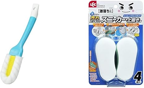 Amazon Co Jp レック 激落ちくん W素材の 泡立ち シューズブラシ W 476 激落ちくん スニーカー 上履き用 汚れ落とし 4個入 S 531 セット買い ホーム キッチン