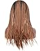BLUPLE Ombre 30# Micro Braided 1b Synthetic Lace Front Wigs Fully Hand Tied Heat Resistant Hair Braiding Styles Fiber Hand Braided Wig for Black Women (18 inches, Micro Braided,T1B/30)