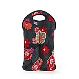 BUILT NY 2-Bottle Neoprene Wine/Water Bottle Tote, Poppy Floral