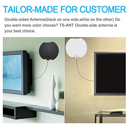 [2019 NEWEST]HDTV Antenna,Indoor Digital TV Antennas Amplified 140+ Miles Range Smart Amplifier Signal Booster, 1080P 4K VHF UHF Local Freeview Channels All TV's- 17ft Coaxial Cable Reversible [Black] - Thumbnail 3