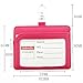 Cmxsevenday A7929 2-Sided PU Leather ID Card Holder with 1 ID Window and 1 Card Slot, Horizontal Style - Rose