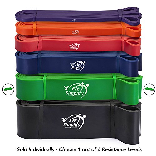 Fit Simplify Pull Up Assist Band - For Mobility, Stretching, Powerlifting - Premium Ultra Durable Pull up Bands (Single band) + Bonus eBook and Online Videos