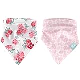 Hudson Baby Bandana Bib 2-Pack, Roses