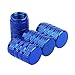 Godeson Blue Aluminum Car Truck Motocycle Bike Tyre American Air Valve Caps Tire Valve Cap Car Knurling Style Airtight –Set of 4pcs