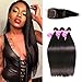 ISEE Hair 8A Malaysian Straight Hair 3 Bundles With Closure Virgin Unprocessed Human Hair Wefts Hair Extensions Deal With Mixed Lengths 22 24 26 Inches With 20 Inches Free Part Closure