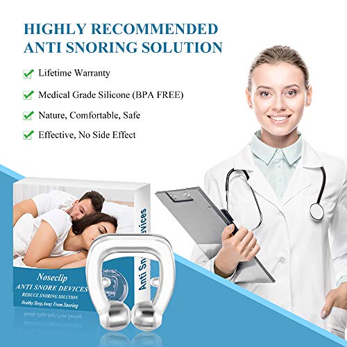 Balhvit Anti Snoring Devices, Silicone Magnetic Anti Snore Nose Clip to Ease Breathing, Set of 4 Nose Vents as Snoring Solution, Comfortable & Effective Stop Snoring Sleep Aid for Men Women