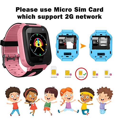 Kids Smart Watch Phone smartwatches for Children with LBS Tracker sim Card Anti-Lost sos Call Boys and Girls Birthday Compatible Android iOS Touch Screen Voice Chat Remote Camera - Thumbnail 6