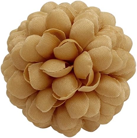 Sara Monica, Men's Flower Lapel Pin Boutonnieres, 2" (5cm) Mum: Made in the USA (Lt Gold)
