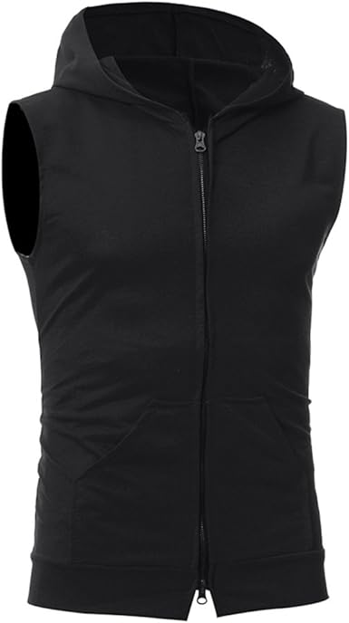 hooded vest mens gym