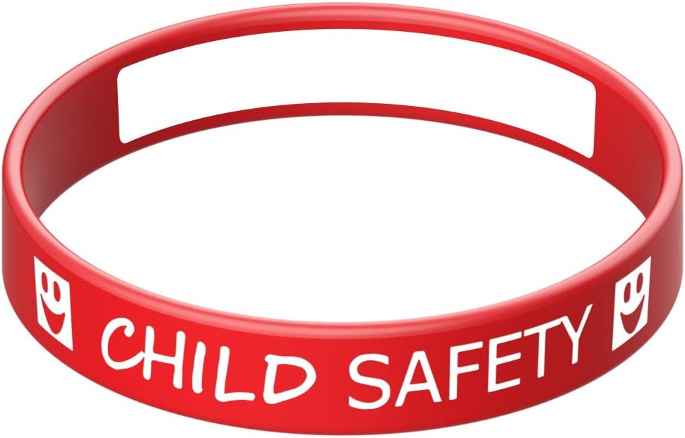 Child ID Engraveable Silicone Bracelet - Toddler 14cm Red