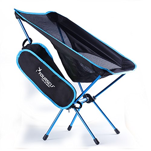 SYOURSELF Portable Folding Camping Chair-Lightweight,Compact,Comfortable, Breathable Beach Travel Mesh Chairs,Heavy Duty-Perfect for Backpacking Hiking Picnic Outdoors Sporting with Carry Bag(A Blue) - Thumbnail 2