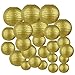 Just Artifacts Decorative Round Chinese Paper Lanterns 24pcs Assorted Sizes (Color: Gold)