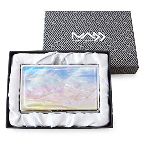 Business-Card-Holder-Id-Case-Mini-Wallet-Mother-of-Pearl-Cloud-Blue-Pink-Yellow