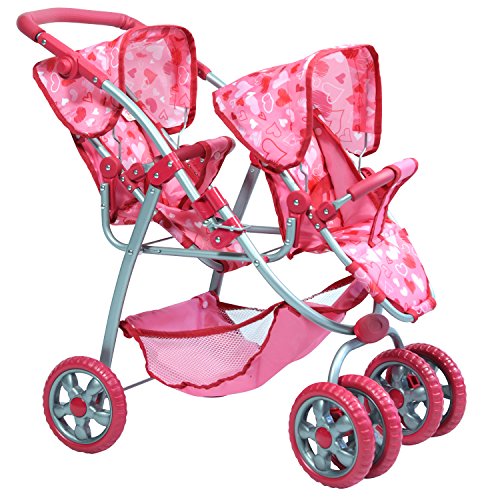 The New York Doll Collection Deluxe Twin Stroller Set for 18Inch Doll